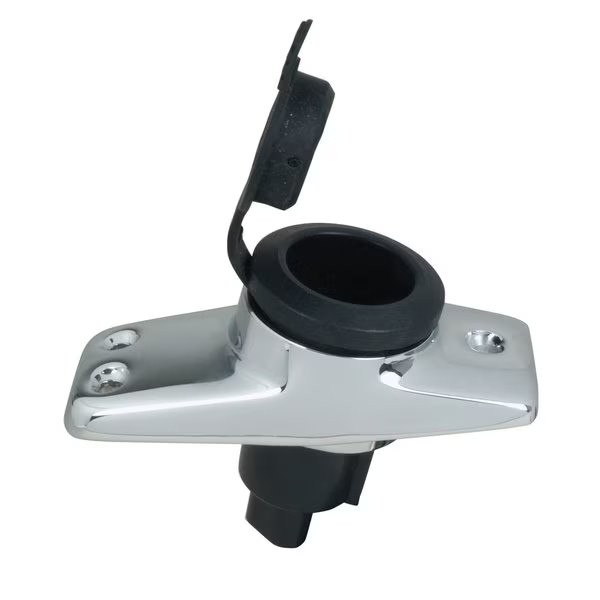 Perko 1059P00DP Chrome-Plated 2-Pin Plug-In Light Base with 16° Rake - 3-3/4